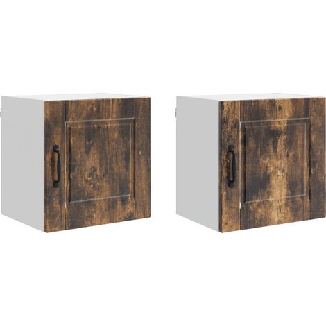 Maison Exclusive - Armadietto a muro PORTO 2 pcs Rovere fumé 40 x 31 x 40 cm
