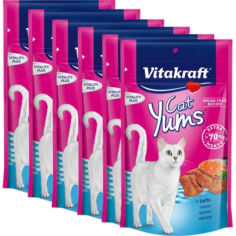 Vitakraft Katzensnack Cat Yums plus Lachs - 9 x 40g