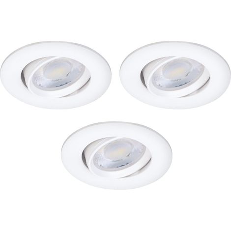 ARIC Lot de 3 spots encastrés Iris LED orientables, CCT, dimmable, 550 lumens rond bl (1/5)