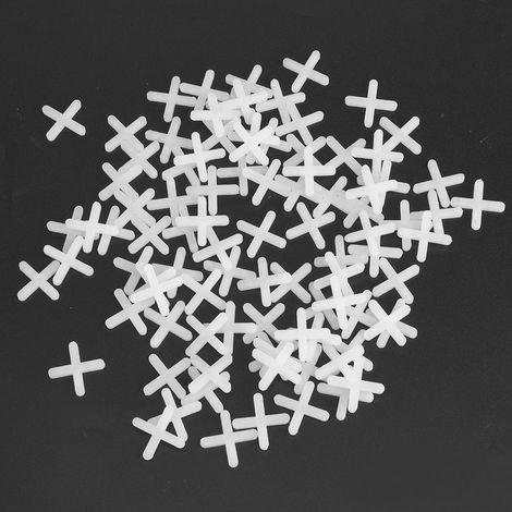2000 Stück Keramikfliesen-Abstandshalter, Kreuz, Kunststoff, Fliesen- und Klempner-Wiederverwendbares Nivelliersystem, 3 mm (1/5)