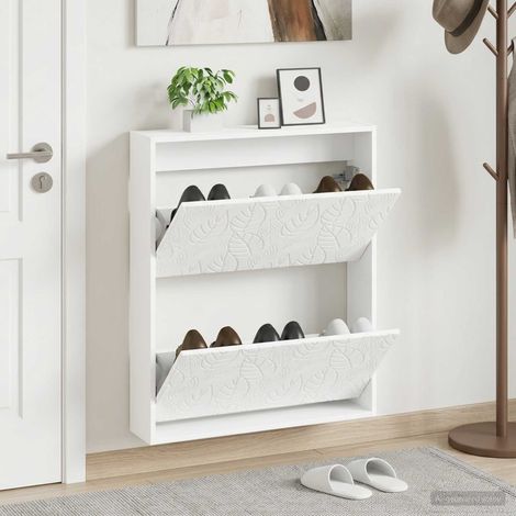 vidaXL Wall-Mounted Shoe Cabinet DELFT 71 x 17 x 86 cm Engineered Wood (1/5)