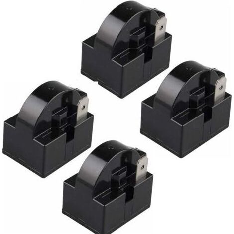 Lot de 4 relais de démarrage PTC 15 Ohm 220 V à une broche PTC pour réfrigérateur congélateur et compresseur Noir（1 pied） (1/4)