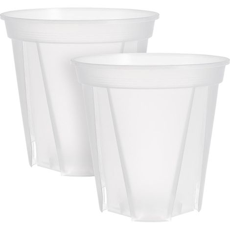 Pflanztöpfe Transparent 2 Stück aus Kunststoff mit Drainage