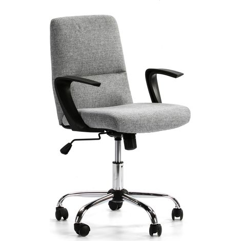 Sillón De Oficina Elevable Y Reclinable OLIVER Tela. Color Gris Claro. Metal CGIANNAdo