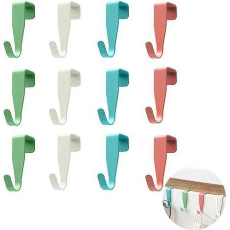12 drehbare Kleiderhaken, Schranktürhaken, verschiedene Farben