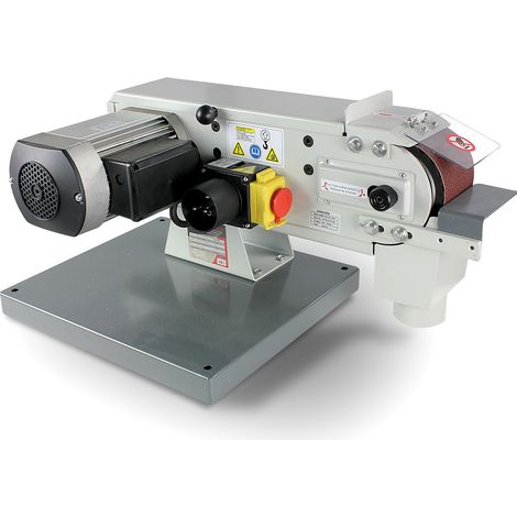 Torros – Ponceuse stationnaire à bande pour métaux – Puissance 1,5 kW – Vitesse 19 m/s – Large surface de ponçage 100 mm – Changement rapide de bande (1/4)