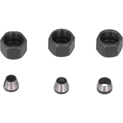 6 Pièces Mandrin de Fraiseuse Acier Carbone 6mm 6.35mm 8mm avec Écrous pour Débroussailleuse (1/5)