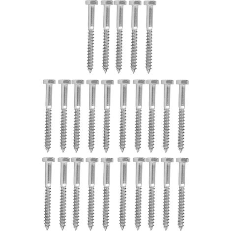 Boulon à tête hexagonale en acier inoxydable 304, filetage partiel, vis à bois autotaraudeuse M6x60mm (1/5)