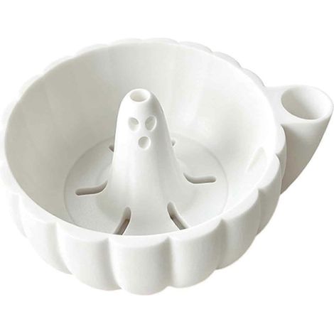 Bol à fruits auto-essoreur avec trous d'égouttage impression 3D motif Halloween lave-fruits et légumes automatique orange et blanc (1/5)