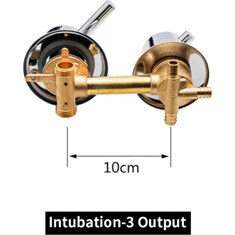 Mitigeur de Douche Encastrable Laiton Robinet Mélangeur Eau Chaude et Froide Vanne d'Inversion à 3 Voies pour Cabine de Douche Entraxe 10cm