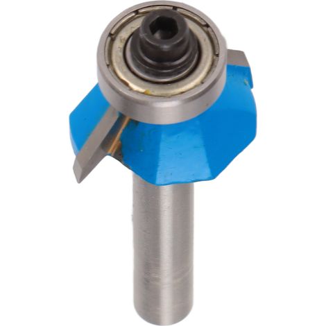 Fraise à chamfreiner 45° queue ronde 1/4 po avec roulement supérieur pour bois MDF contreplaqué acier carbone alliage YG6 1 pièce aléatoire bleu rouge (1/5)