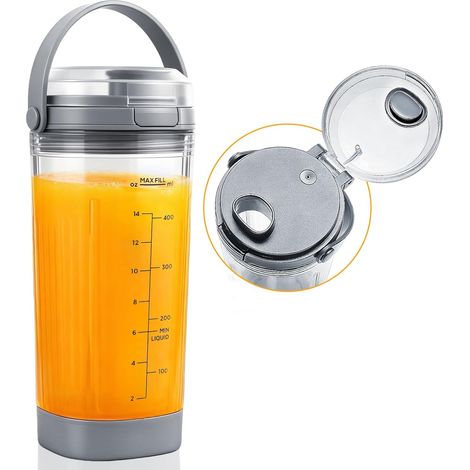 18oz Blender Cup with Lid Drink and Seal Compatible with BC100 and BC151 Series, Blender Replacement Parts (Gray) (1/5)