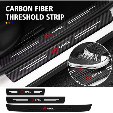 (4 pièces) Protections de seuil de porte de voiture,motif fibre de carbone,pour Opel Corsa,Astra H,G,J,Insignia,Vectra,Zafira,Meriva (1/3)