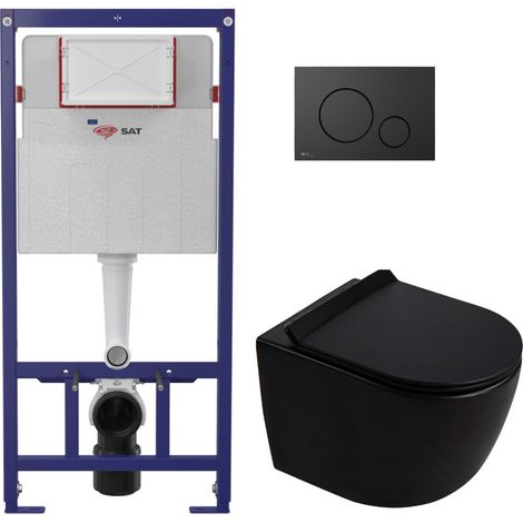 WC-Set Vorwandelement + Wand-WC spülrandlos Ceramia PixL mit SoftClose-Sitz + Platte (STECEPXBMT01-IN)