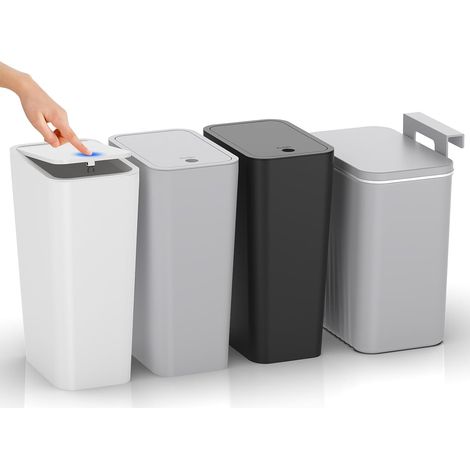 Les 4 Paniers à Ordures Petits avec Couvercle, 3x10L Poubelle pour Bureau (1/5)