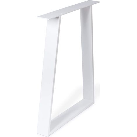 REI – Pied de meuble trapèze en acier blanc à pores – Hauteur 71,2 cm – Installation boulonnée facile – Pour projets de restauration
