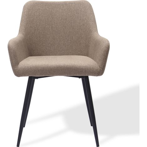 Chaise salle manger lot de 2 avec accoudoirs kaki OKMYHOME (1/5)