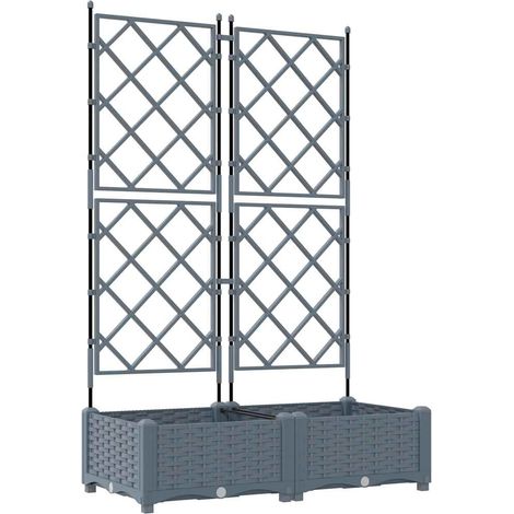 Maison Exclusive - Vaso da giardino 2 pcs Grigio Chiaro 80 x 40 x 125,5 cm