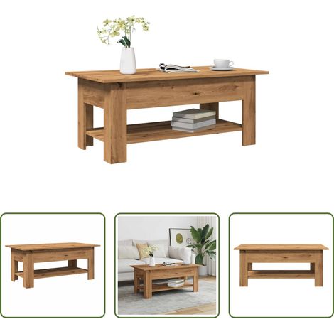Holzwerkstoff - Couchtisch Artisan-Eiche 102x55x42 cm Holzwerkstoff (1/5)