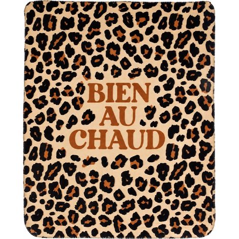 Plaid léopard en polyester Bien au chaud 150 x 125 cm (1/2)