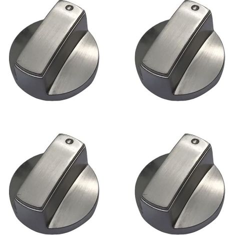 Lot de 4 boutons de cuisinière à gaz en métal – Compatible avec axes D 6 mm – Alliage de zinc haute qualité – Remplacement facile (1/5)