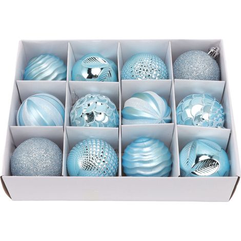 Jeffergarden Boules d'arbre de nol ornements, décorations d'arbre de nol pour fêtes de famille, dners de jardin, fêtes d'anniversaire bleues-DOU