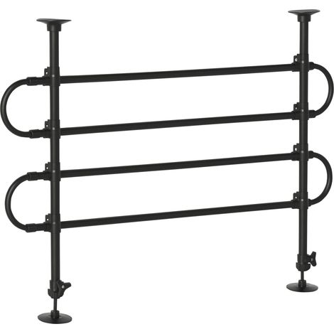 Grille de séparation pour chien universel, barrière de sécurité extensible pour animaux de compagnie, en acier noir