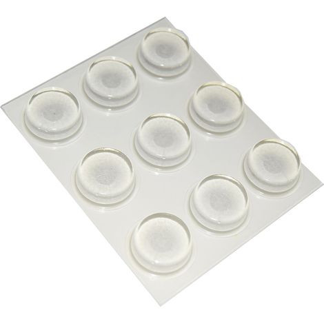 Paracolpi adesivi tondi trasparenti Ø 20 mm. - spessore 6,2 mm. - 9 pz.