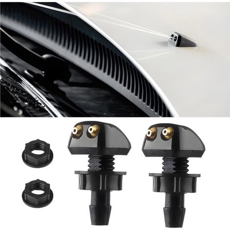 Boquilla del limpiaparabrisas trasero, boquilla del limpiaparabrisas, 2 boquillas de plástico para limpiaparabrisas, boquillas de limpiaparabrisas para modificación de automóviles (1/5)