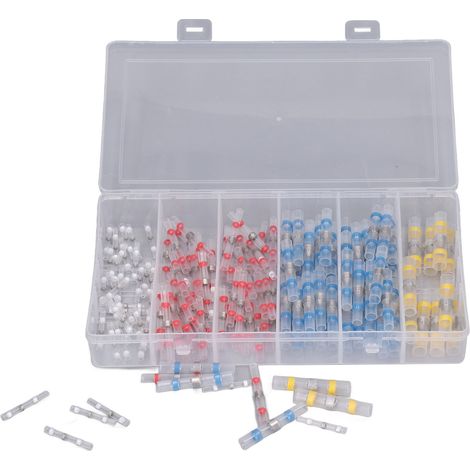 Set mit 150 wasserdichten, wärmeschrumpfenden elektrischen Steckverbindern, Crimp-Enden und isolierten Schläuchen für die Kfz-Verkabelung. (1/5)