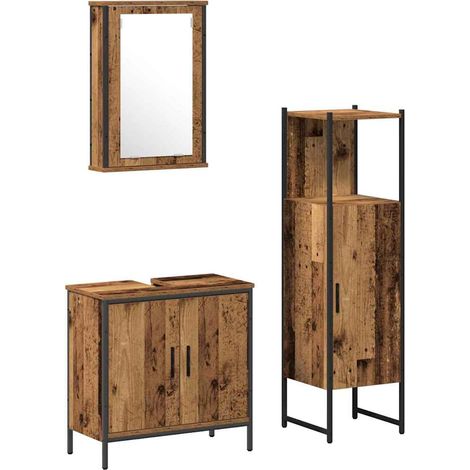 Maison Exclusive - Set di mobili per il bagno 3 pcs Marrone 33 x 33 x 120.5 cm