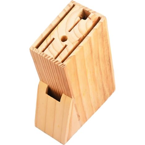 Porte-couteaux En Bois Compartiments Pour Couteaux Variés, Bloc Compact Et Stable, Support De Rangement Pour Couteaux Et Ustensiles, Accessoire Fonctionnel Cuisine (1/5)