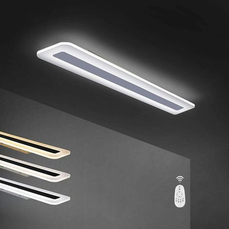 Dimmable LED Ceiling Panel Light with Remote Control Metal and Acrylic White Desk Lamp for Living Room Bedroom Corridor Kitchen Balcony (1/5)
