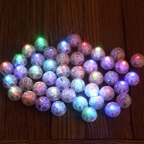Lampes Led Balloon - Mini Boule RGB 1,4 x 3,3 x 1,2 cm - Décoration Fêtes Mariage Noël Halloween - 10 Pièces (1/5)