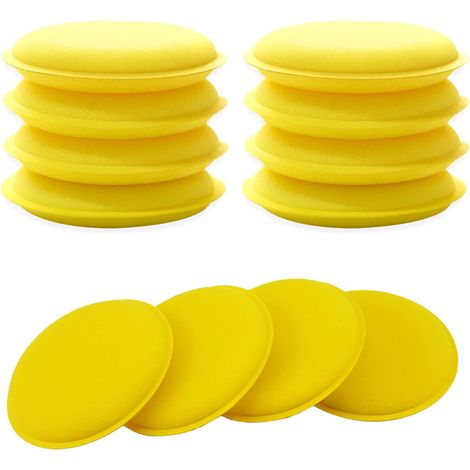 Éponge de Polissage de Voiture, tampons d'applicateur de Cire de Voiture 12 pièces Tampons de Polissage en Microfibre pour Le Verre Automatique de véhicule de Voiture Propre (Jaune) (1/5)