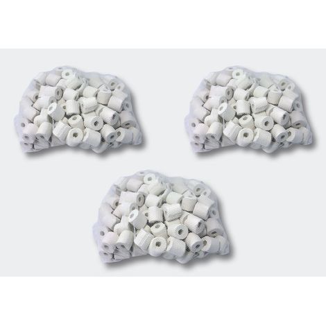 Lot de 3 Anneaux - Nouilles céramiques pour filtre d'aquariums et bassin de jardin (1/5)