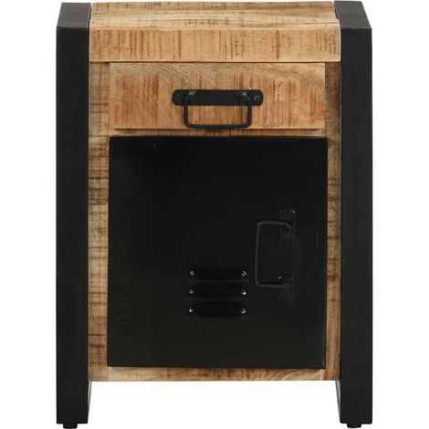 Maison Exclusive - Comodino 40x30x50 cm in Legno Massello di Mango Grezzo (1/5)