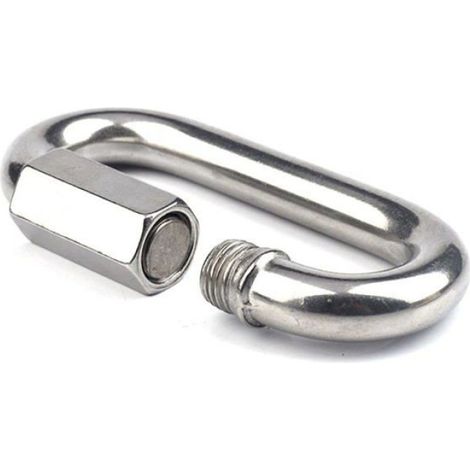Lot de 6 Maillons Rapides Inox 304 M5, Mousquetons Vis Ovale Forme D pour Camping/Randonnée Meoiruery (1/5)
