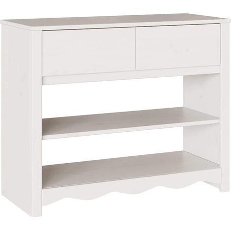 Maison Exclusive - Tavolo consolle Drammen Bianco 89,5 x 37 x 73 cm Pino massello