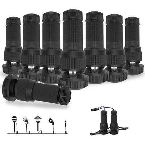 Connecteur De Fils - Pour Éclairage Paysager Basse Tension - Installation Sans Dénudage Ni Outil - Compatible Câbles 10-16 AWG - Lot De 8 (1/5)