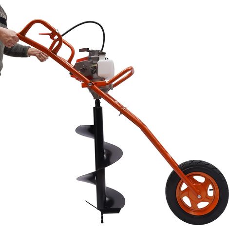 63CC - Punta per trapano a benzina a 2 tempi, 3 CV con carriola da 11", Punte per pali a gas, trapano a terra, trincea, carriola, per fattoria, giardino, piante 2,2 kW (1/5)