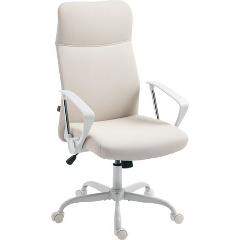 Fabric High Back Office Chair - Cream White (1/5)