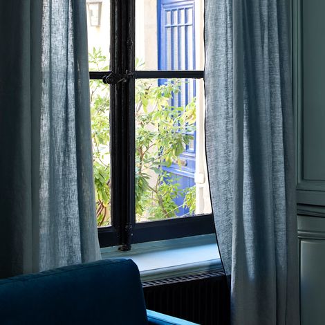 Rideau en Lin 100% lavé légèrement froissé CARLINA (1/4)