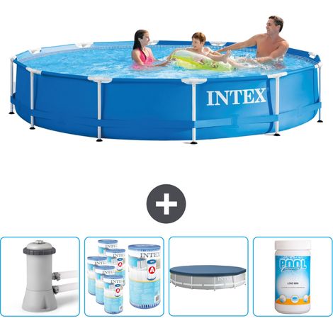 Intex Piscina con struttura Rotonda - 366x76 cm - 7-pezzi SCB87 (1/4)