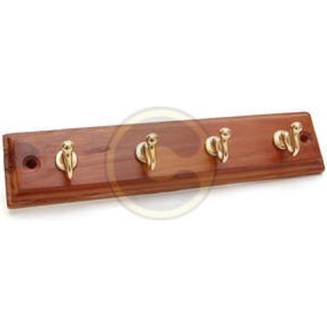 Holz cintre base bois 4 crochets laiton 23,5 cm cintre