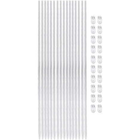Lot de 16 tuteurs pour plantes en acrylique transparent de 39,6 cm (15,6 pouces) avec 20 clips de fixation, idéaux pour les orchidées et les plantes en pot (1/5)