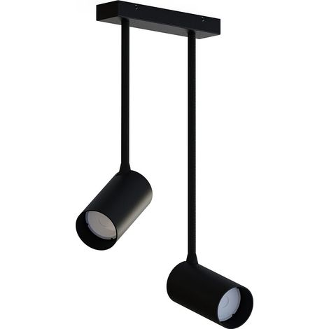 Plafonnier spots 2xGU10 LED Nowodvorski Mono noir acier