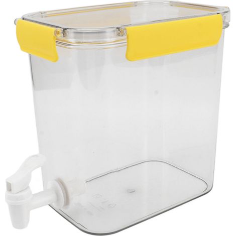 Bouilloire réfrigérée 3,5 L avec robinet, multifonctionnelle, économique et pratique, en PET, pour boissons (jus, thé glacé, etc.), jaune. (1/5)