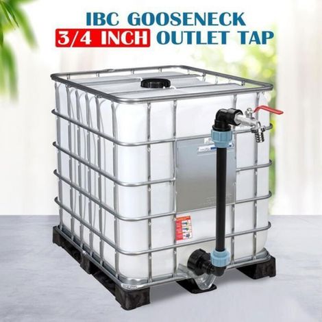 Ibc Robinet Cuve 1000l, 3/4" Raccord Cuve Ibc Robinet Kit, Ibc Adaptateur Pour Cuve Récupération D'eau De Pluie Avec Raccord S60x6 (1/5)