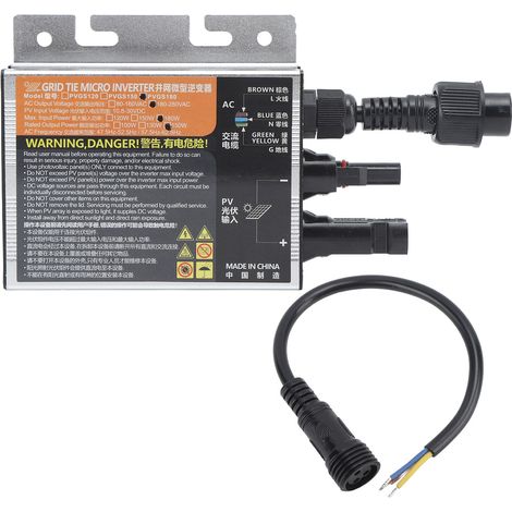 Onduleur Photovoltaïque Micro-Raccordé au Réseau 180W, Onde Sinusoïdale Pure avec Protection Anti-Îlotage Tension-Courant AC220V